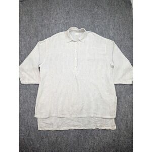 Meg by Design Linen Tunic Womens One Size Striped Lagenlook Minimalist Plus Size